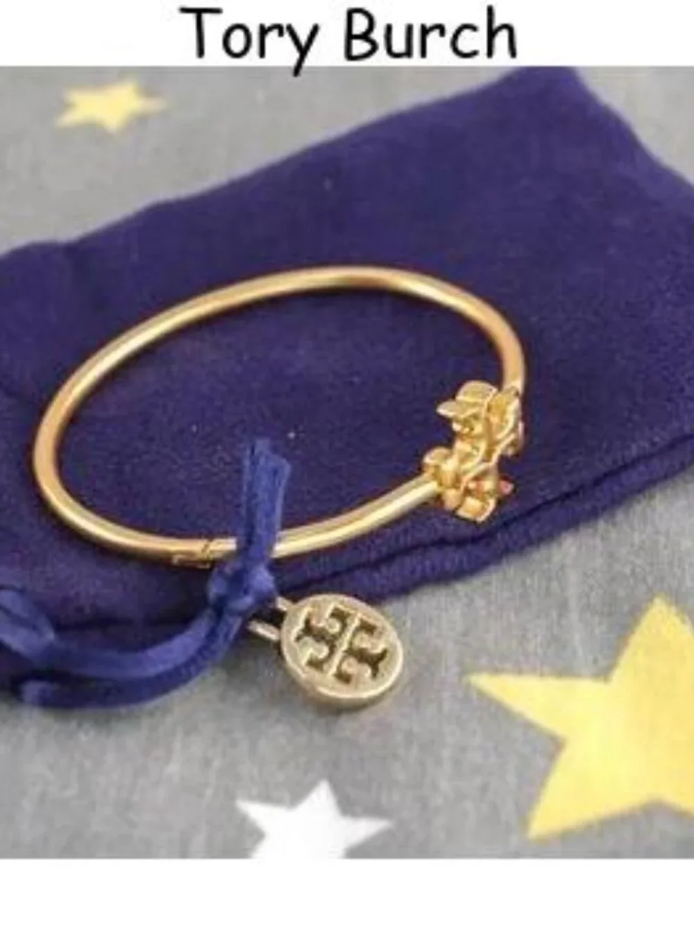 Tory Burch Eleanor Hinged Cuff Bracelet in Tory Gold (Brand New)